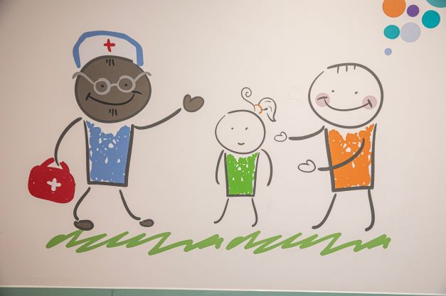 Drawings on the paediatric unit walls