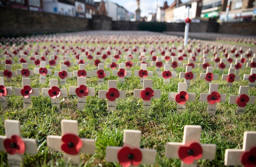 Poppy crosses on Abington Square