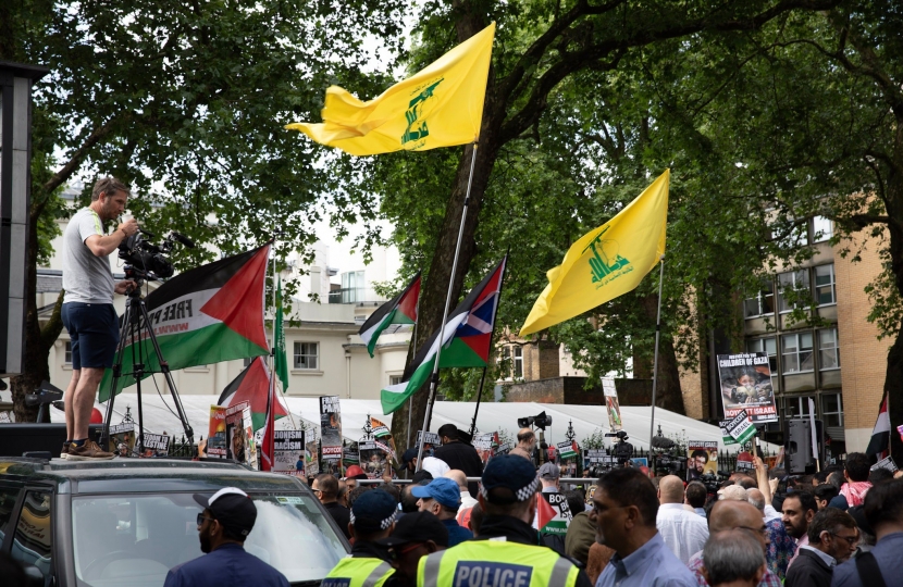 Hezbollah flags in London