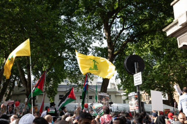 Hezbollah terrorist supporters on the streets of London
